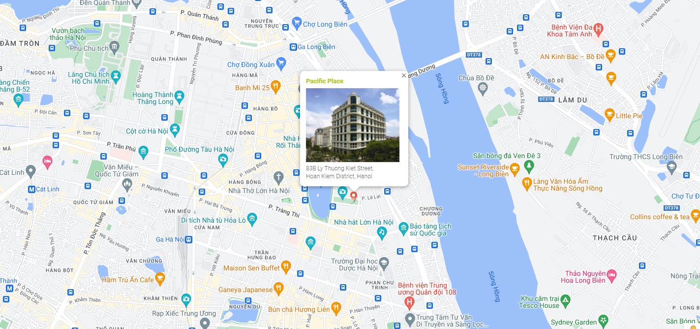 Vị trí tòa nhà Pacific Place